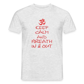 Yoga, Spruch für Yogis, Yogaübung, Namaste, Om - Männer T-Shirt - Grau meliert - Vorne - AI Model Male 178 dark (178cm)