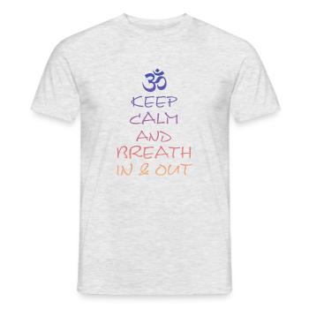 Yoga Yogaspruch Namaste Om - Männer T-Shirt - Grau meliert - Vorne - AI Model Male 178 dark (178cm)