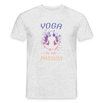 Yoga - Männer T-Shirt - Grau meliert - Vorne - AI Model Male 178 dark (178cm)