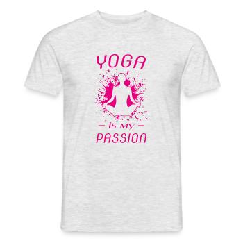 Yoga is my passion - Männer T-Shirt - Grau meliert - Vorne - AI Model Male 178 dark (178cm)