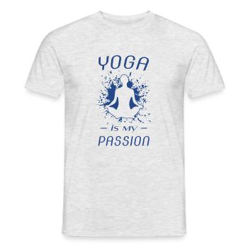 YOGA, Spruch für Yogis, Yoga Geschenk - Männer T-Shirt - Grau meliert - Vorne - AI Model Male 178 dark (178cm)