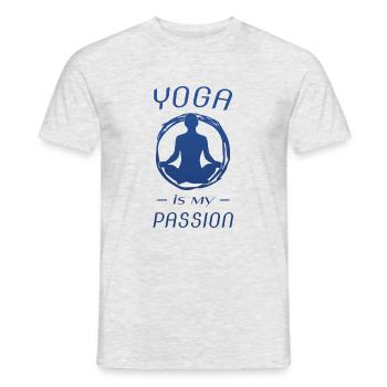 YOGA - Männer T-Shirt - Grau meliert - Vorne - AI Model Male 178 dark (178cm)