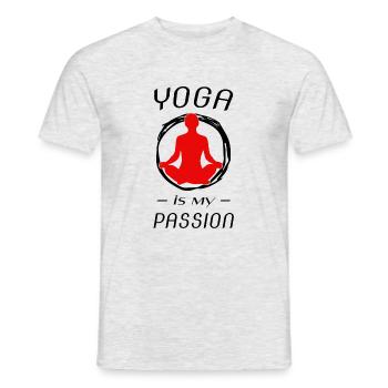 YOGA - Männer T-Shirt - Grau meliert - Vorne - AI Model Male 178 dark (178cm)