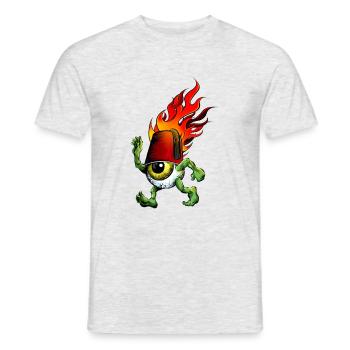 On Fire - Männer T-Shirt - Grau meliert - Vorne - AI Model Male 178 dark (178cm)