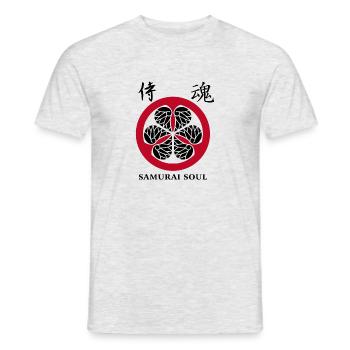 Samurai Kanji Oriental Symbole schwarzes Thema - Männer T-Shirt - Grau meliert - Vorne - AI Model Male 178 dark (178cm)
