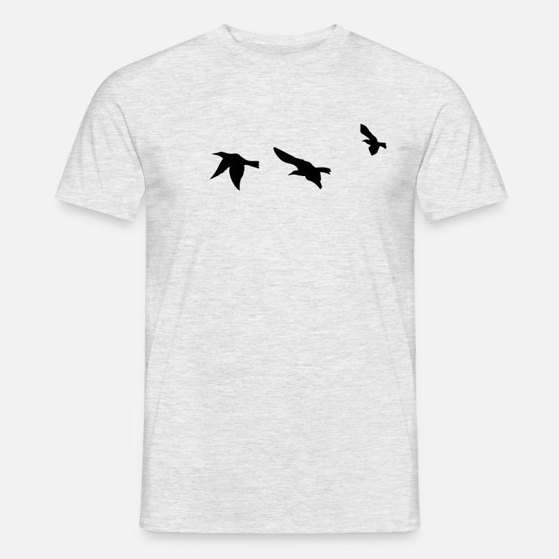 Krähen - Männer T-Shirt - Grau meliert