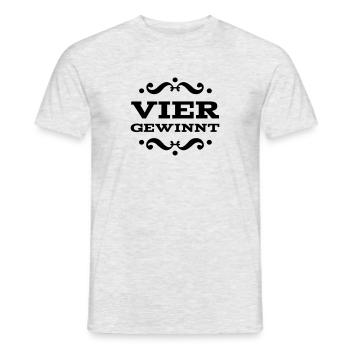 Vier gewinnt - Männer T-Shirt - Grau meliert - Vorne - AI Model Male 178 dark (178cm)