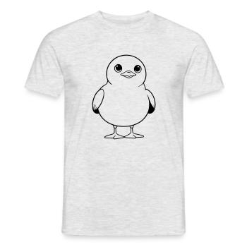 Baffled Seagull – Funny Cartoon Animal Design - Men's T-Shirt - heather grey - Front - AI Model Male 178 dark (178cm)