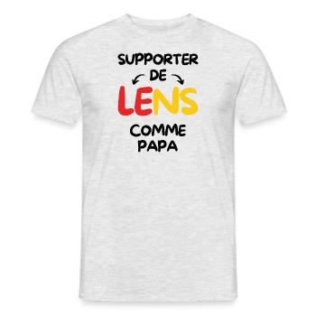 Supporter de Lens comme papa - T-shirt homme - gris chiné - Devant - AI Model Male 178 dark (178cm)