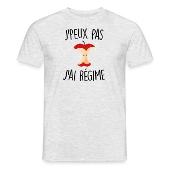 J'peux pas j'ai régime - T-shirt homme - gris chiné - Devant - AI Model Male 178 dark (178cm)