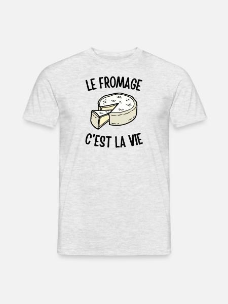 Le fromage c'est la vie - T-shirt homme - gris chiné