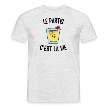 Le pastis c'est la vie - T-shirt homme - gris chiné - Devant - AI Model Male 178 dark (178cm)
