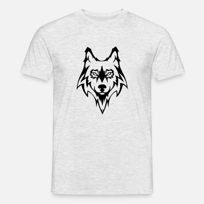 Wolf - Männer T-Shirt - Grau meliert