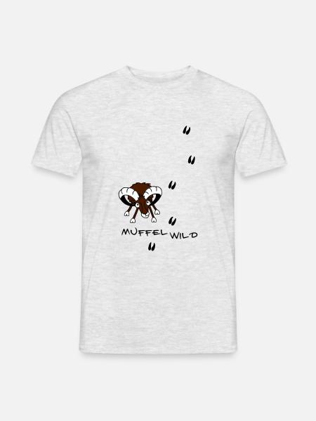 Mufflon mit Spuren - Männer T-Shirt - Grau meliert