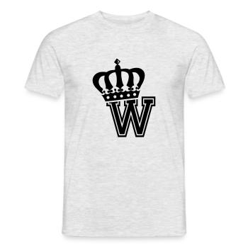 Buchstabe W - Männer T-Shirt - Grau meliert - Vorne - AI Model Male 178 dark (178cm)
