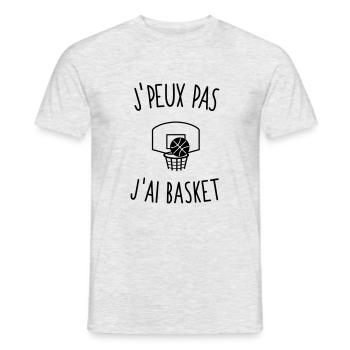 J'peux pas j'ai basket 1c - T-shirt homme - gris chiné - Devant - AI Model Male 178 dark (178cm)