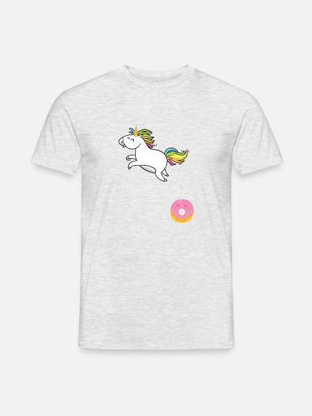 Donut - Unicorn - Männer T-Shirt - Grau meliert