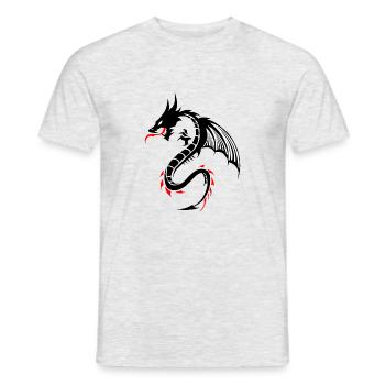 Drachen Tribal Tattoo Form 2204 uw - Männer T-Shirt - Grau meliert - Vorne - AI Model Male 178 dark (178cm)