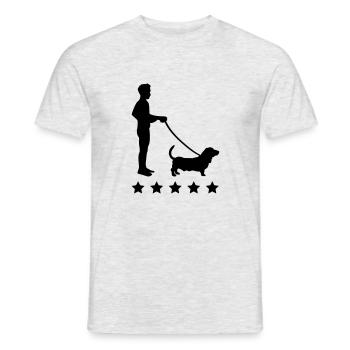gassi_gehen_sterne_c1 - Männer T-Shirt - Grau meliert - Vorne - AI Model Male 178 dark (178cm)