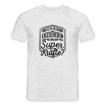 Erzieherin - Superkräfte - Männer T-Shirt - Grau meliert - Vorne - AI Model Male 178 dark (178cm)