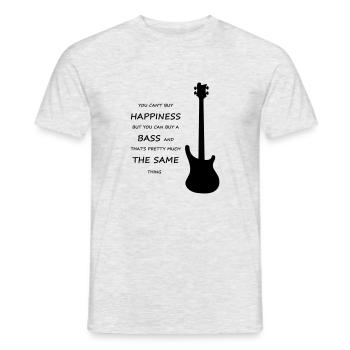 Bass instrument hobby gift - Men's T-Shirt - heather grey - Front - AI Model Male 178 dark (178cm)