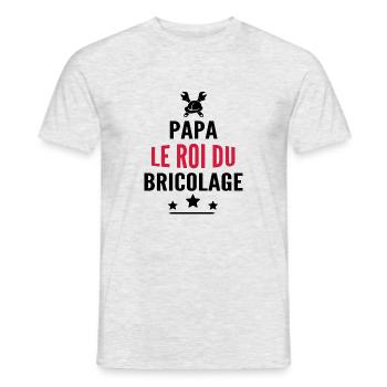 papa le roi du bricolage - T-shirt homme - gris chiné - Devant - AI Model Male 178 dark (178cm)