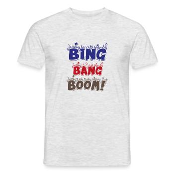BING BANG BOOM - Männer T-Shirt - Grau meliert - Vorne - AI Model Male 178 dark (178cm)