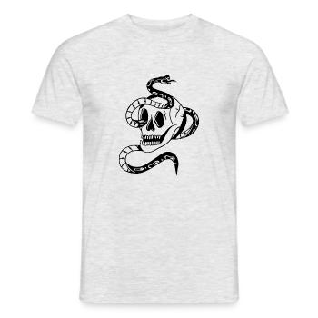 SCHÄDEL - Männer T-Shirt - Grau meliert - Vorne - AI Model Male 178 dark (178cm)