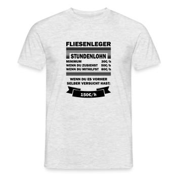 fliesenleger stundenlohn - Männer T-Shirt - Grau meliert - Vorne - AI Model Male 178 dark (178cm)
