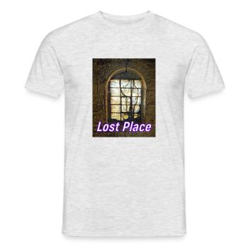 Das Fenster zum Hof - Männer T-Shirt - Grau meliert - Vorne - AI Model Male 178 dark (178cm)