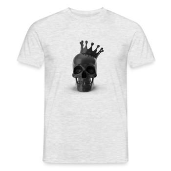 Crâne noir avec couronne 3D - T-shirt homme - gris chiné - Devant - AI Model Male 178 dark (178cm)