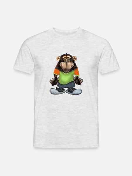 Papa Vater Affe Apecity - Männer T-Shirt - Grau meliert