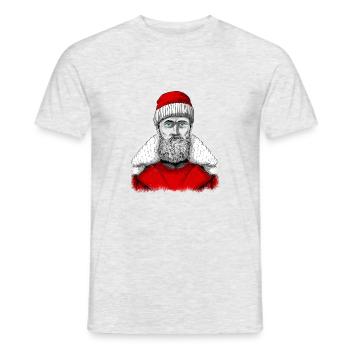 Santa Claus Hipster - Men's T-Shirt - heather grey - Front - AI Model Male 178 dark (178cm)