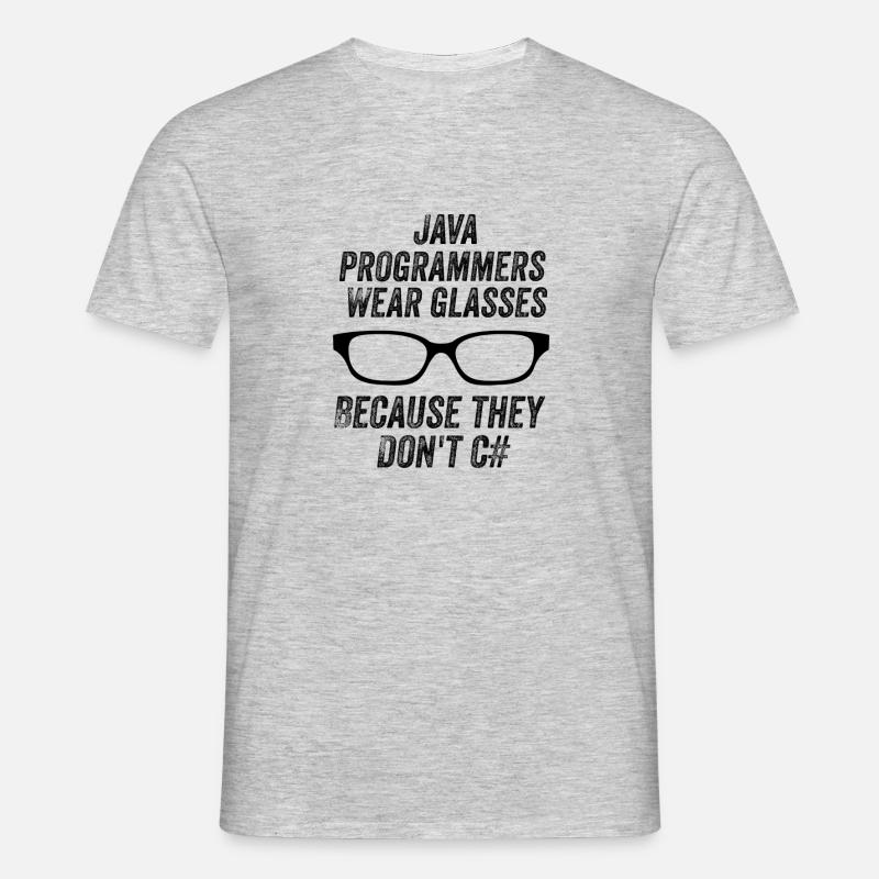 Drôles de programmeurs Java - T-shirt Homme - gris chiné