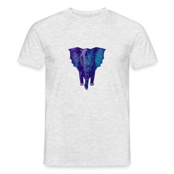 Geometric Blue Elephant - Men's T-Shirt - heather grey - Front - AI Model Male 178 dark (178cm)