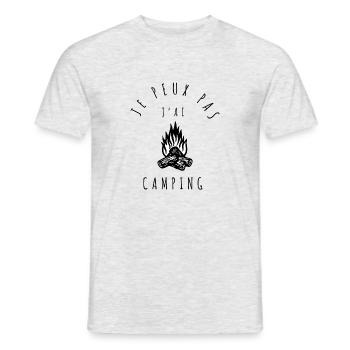 CAMPING - Je peux pas, j'ai camping - T-shirt homme - gris chiné - Devant - AI Model Male 178 dark (178cm)