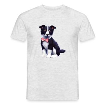 Border Collie Hundehalter Hunde Hundeliebhaber - Männer T-Shirt - Grau meliert - Vorne - AI Model Male 178 dark (178cm)