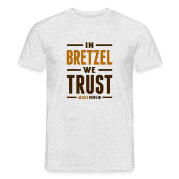 In bretzel we trust - T-shirt homme - gris chiné - Devant - AI Model Male 178 dark (178cm)