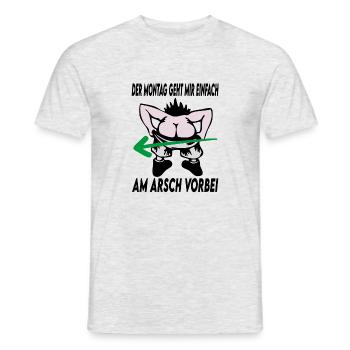 Der Montag geht mir am Ar... vorbei - Männer T-Shirt - Grau meliert - Vorne - AI Model Male 178 dark (178cm)