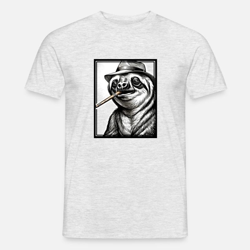 Sloth Noir - Männer T-Shirt - Grau meliert