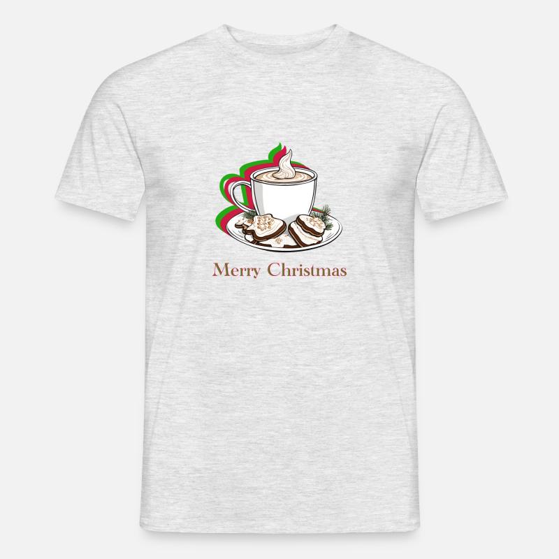 Weihnachtskaffee-Moment - Männer T-Shirt - Grau meliert