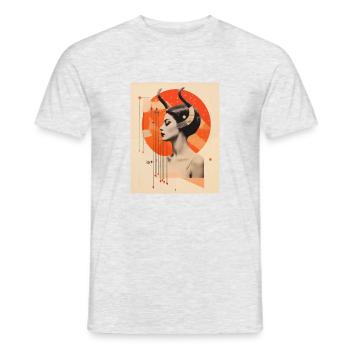 Steinbock-Collage - Männer T-Shirt - Grau meliert - Vorne - AI Model Male 178 dark (178cm)