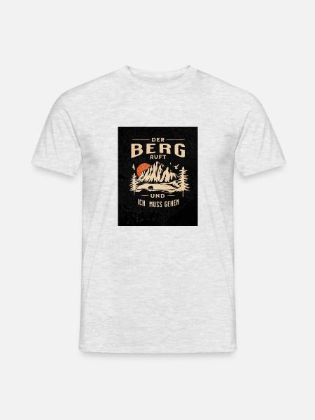 Der Berg ruft - Männer T-Shirt - Grau meliert