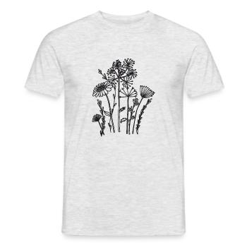 Dried flowers black - Men's T-Shirt - heather grey - Front - AI Model Male 178 dark (178cm)