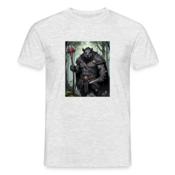 Ein monströses Ungetüm, ein Eisbär als Fantasie - Männer T-Shirt - Grau meliert - Vorne - AI Model Male 178 dark (178cm)