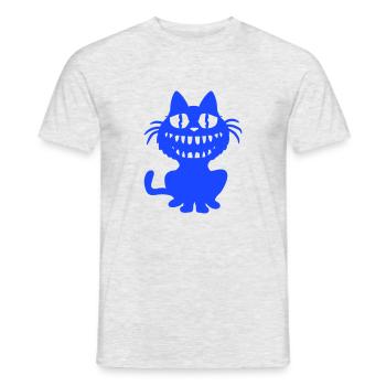 Crazy Monster Cat Halloween Horreur Dents Fun - T-shirt homme - gris chiné - Devant - AI Model Male 178 dark (178cm)