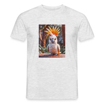super süßes australisches Tier Down Under – Kakadu - Männer T-Shirt - Grau meliert - Vorne - AI Model Male 178 dark (178cm)