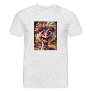 Oiseaux super mignons autour du monde – Autruche - T-shirt homme - gris chiné - Devant - AI Model Male 178 dark (178cm)
