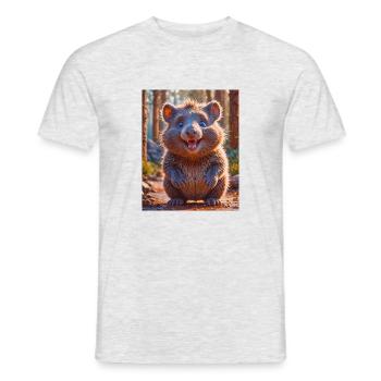 super süßes australisches Tier Down Under Wombat - Männer T-Shirt - Grau meliert - Vorne - AI Model Male 178 dark (178cm)