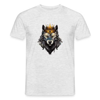 Wolf Animal Crown - Men's T-Shirt - heather grey - Front - AI Model Male 178 dark (178cm)
